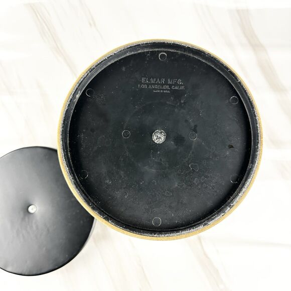 Vintage MCM Elmar Mfg Ice Bucket Brown Faux Suede & Vinyl - Picture 9 of 13